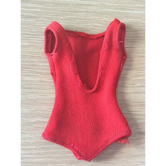 VTG Midge 1962 Brown Bubble Hair Blue Eyes Side Eye Original Red Swimsuit - Picture 16 of 16